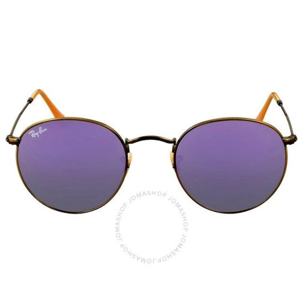 Ray-Ban Round Lilac Mirror Sunglasses RB3447 167/4K 50